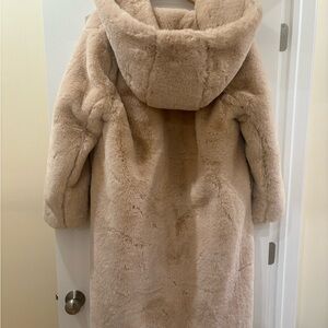 PrettyLittleThing Cream Faux Fur Coat